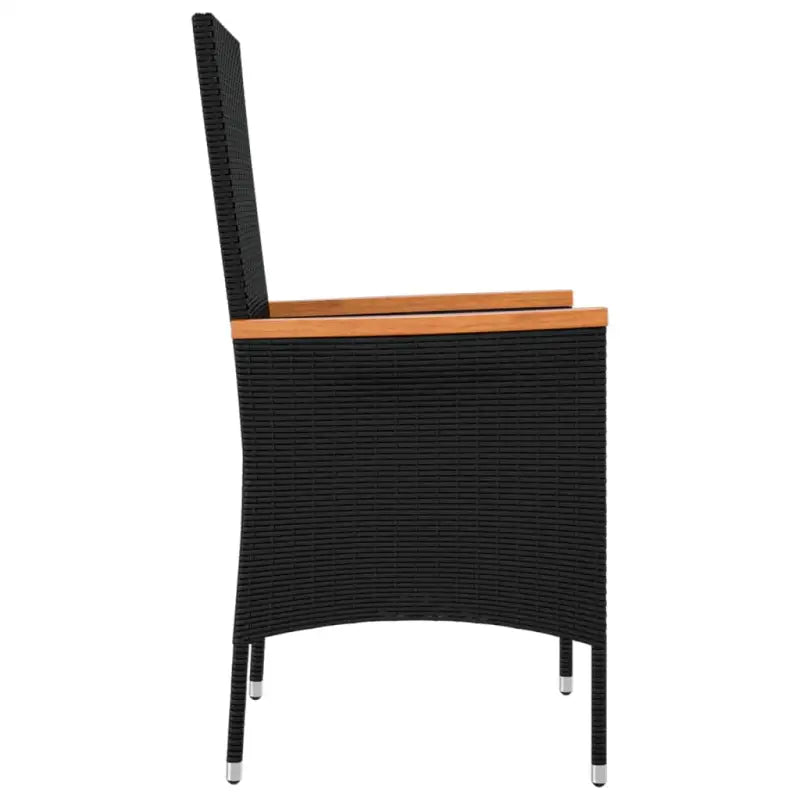 Tuinstoelen van poly rattan met massief acaciahout voor tuin en terras - Tuinstoelen