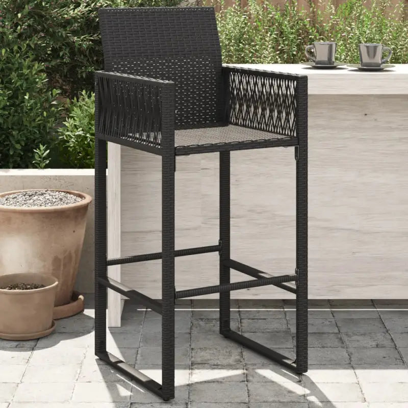 Tuinstoelen van poly rattan voor comfortabel en duurzaam buitenleven - Zwart / 1 / zonder kussen - Tuinstoelen