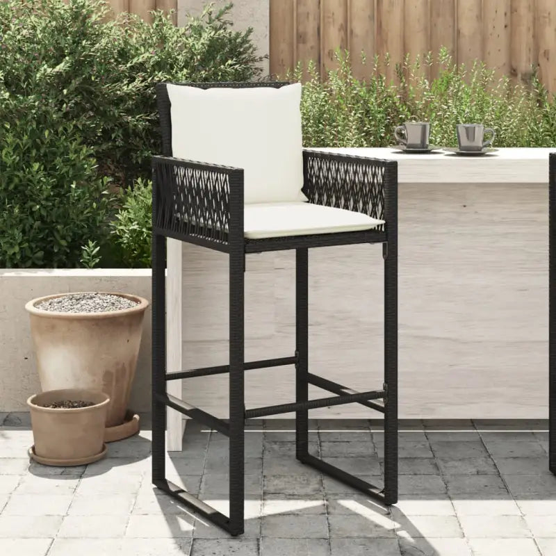 Tuinstoelen van poly rattan voor comfortabel en duurzaam buitenleven - Zwart / 1 / met kussen - Tuinstoelen