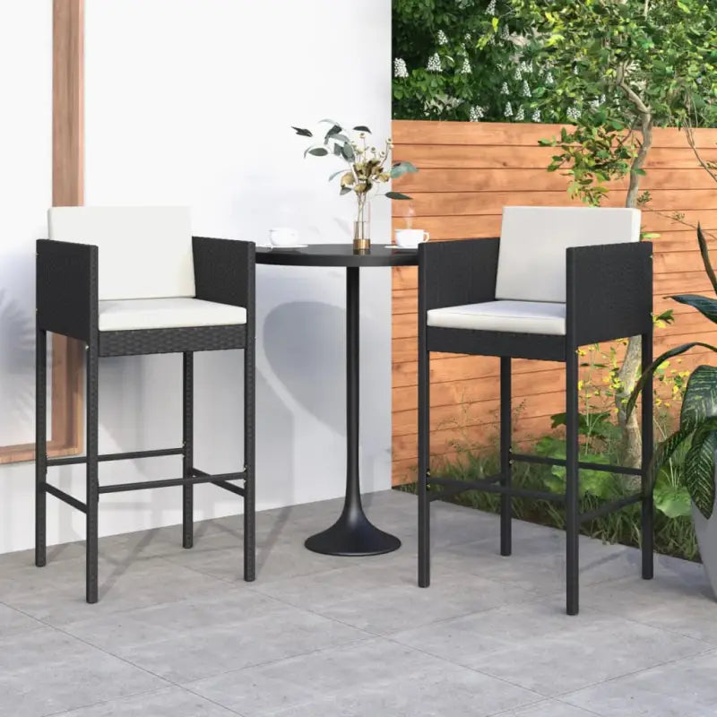 Tuinstoelen van poly rattan voor comfortabele ontspanning buiten - Zwart / 2 - Tuinstoelen