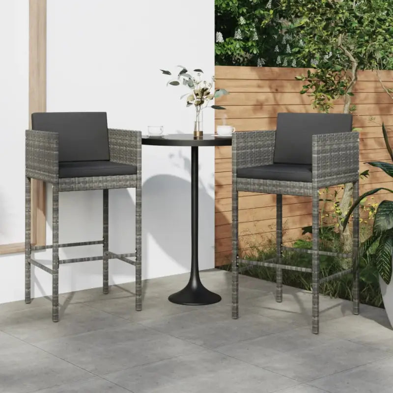 Tuinstoelen van poly rattan voor comfortabele ontspanning buiten - Grijs / 2 - Tuinstoelen