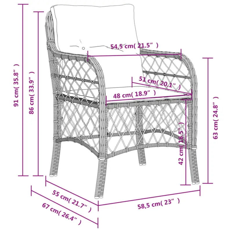 Tuinstoelen van poly rattan voor een comfortabele zitervaring - Tuinstoelen