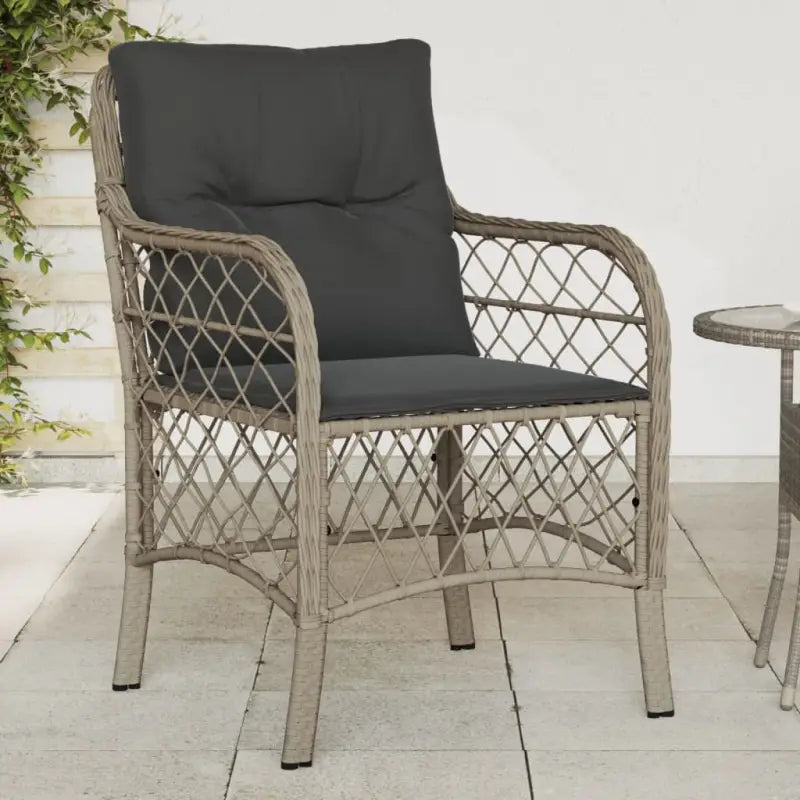 Tuinstoelen van poly rattan voor een comfortabele zitervaring - Lichtgrijs / 2 / Lijngeweven - Tuinstoelen