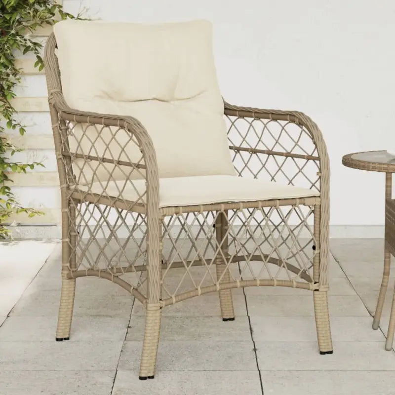 Tuinstoelen van poly rattan voor een comfortabele zitervaring - Beige / 2 / Lijngeweven - Tuinstoelen