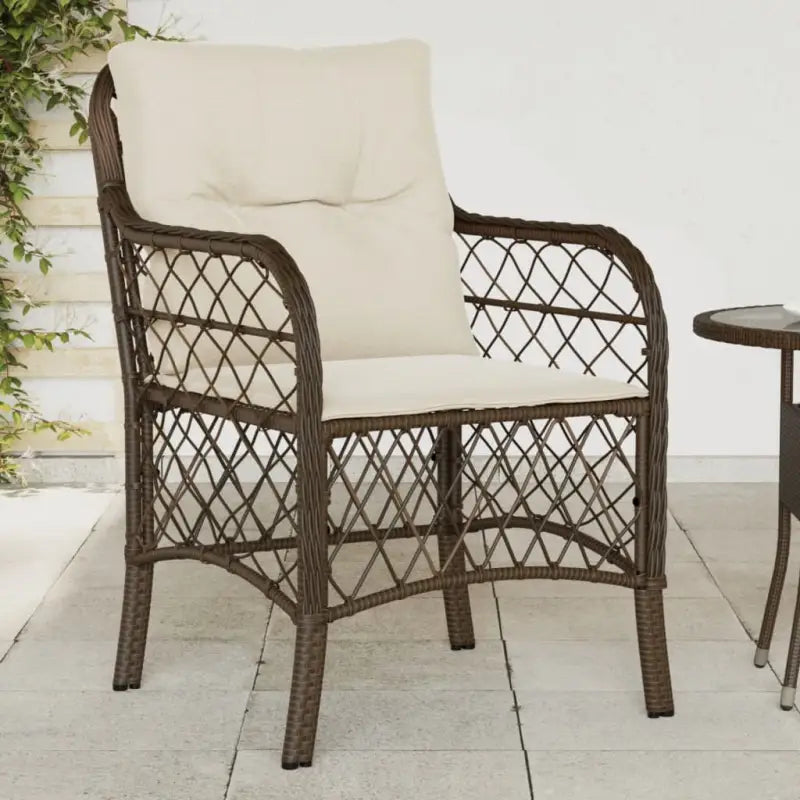 Tuinstoelen van poly rattan voor een comfortabele zitervaring - Bruin / 2 / Lijngeweven - Tuinstoelen