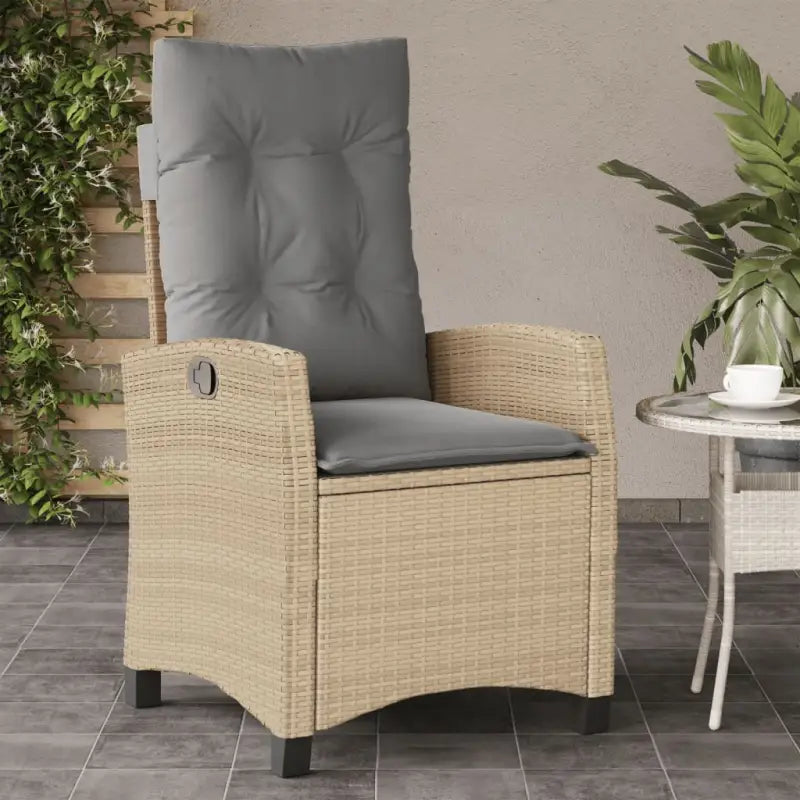 Tuinstoelen van poly rattan voor een comfortabele zitervaring - Gemengd beige / 1 / Zonder voetensteun - Tuinstoelen