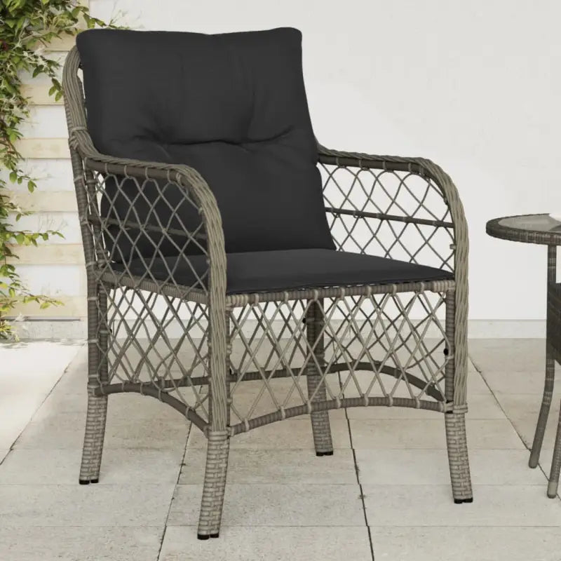 Tuinstoelen van poly rattan voor een comfortabele zitervaring - Grijs / 2 / Lijngeweven - Tuinstoelen
