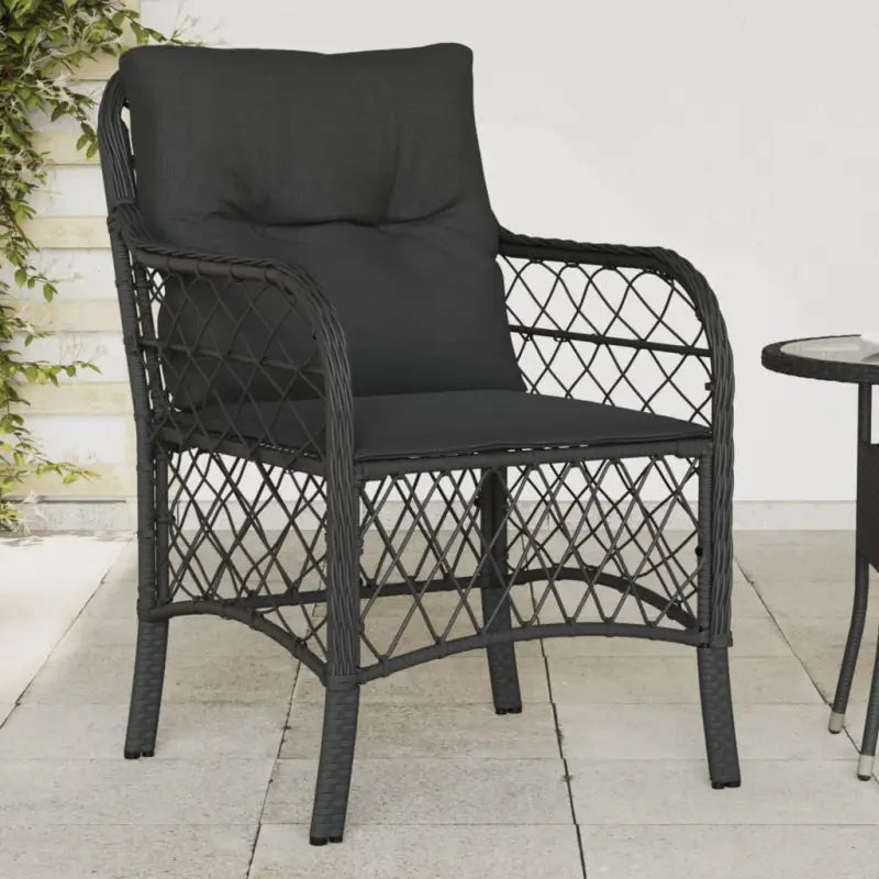 Tuinstoelen van poly rattan voor een comfortabele zitervaring - Zwart / 2 / Lijngeweven - Tuinstoelen