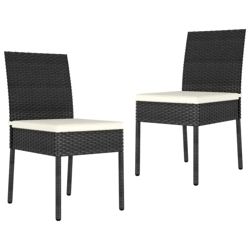 Tuinstoelen van poly rattan voor een moderne buitenruimte - Zwart / 2 / Ja - Tuinstoelen