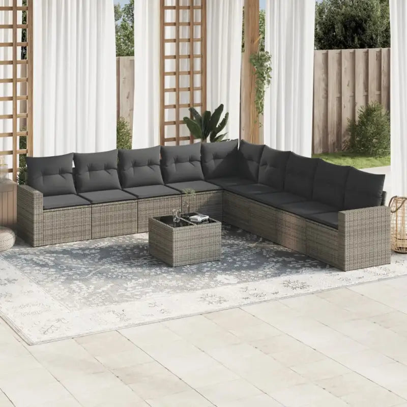 Tuinstoelset met beige materiaal en gepoedercoat staal afmetingen - Grijs / Met tafel - Tuinsets