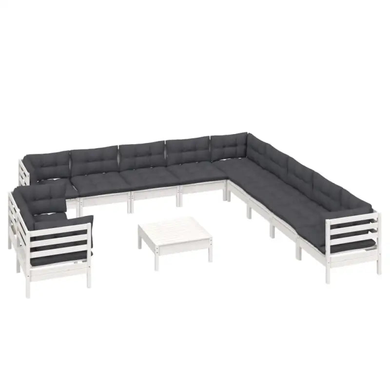 Tuinstoelset met massief grenenhout en voetenbank tafel voor ontspanning - Tuinsets