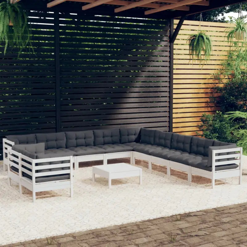 Tuinstoelset met massief grenenhout en voetenbank tafel voor ontspanning - Tuinsets