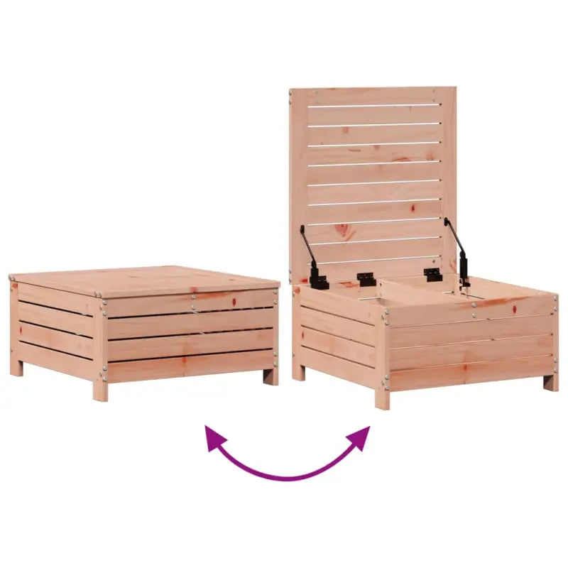 Tuinstoelset van massief douglashout met gelat ontwerp en modulair design - Tuinsets