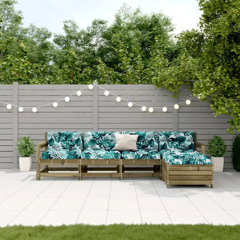Tuinstoelset van massief douglashout met gelat ontwerp en modulair design - Naturel geïmpregneerd - Tuinsets