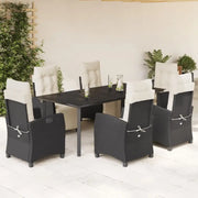 Tuinstoelset van poly rattan met gemakkelijk schoon en gehard glas - Tuinsets