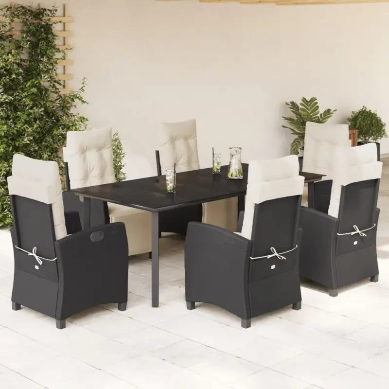 Tuinstoelset van poly rattan met gemakkelijk schoon en gehard glas - Tuinsets