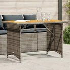 Tuintafel met glazen blad en poly rattan voor buitening - Grijs / 1 / Hout - Tuintafels
