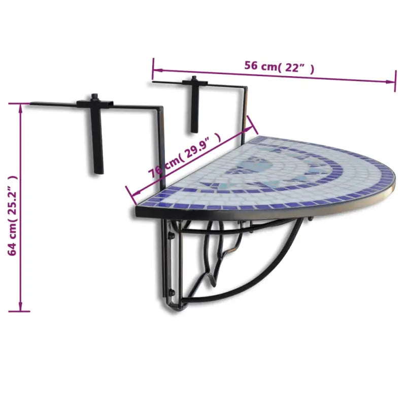 Tuintafel met halfcirkelvormig ontwerp voor balkon of terras - Tuintafels