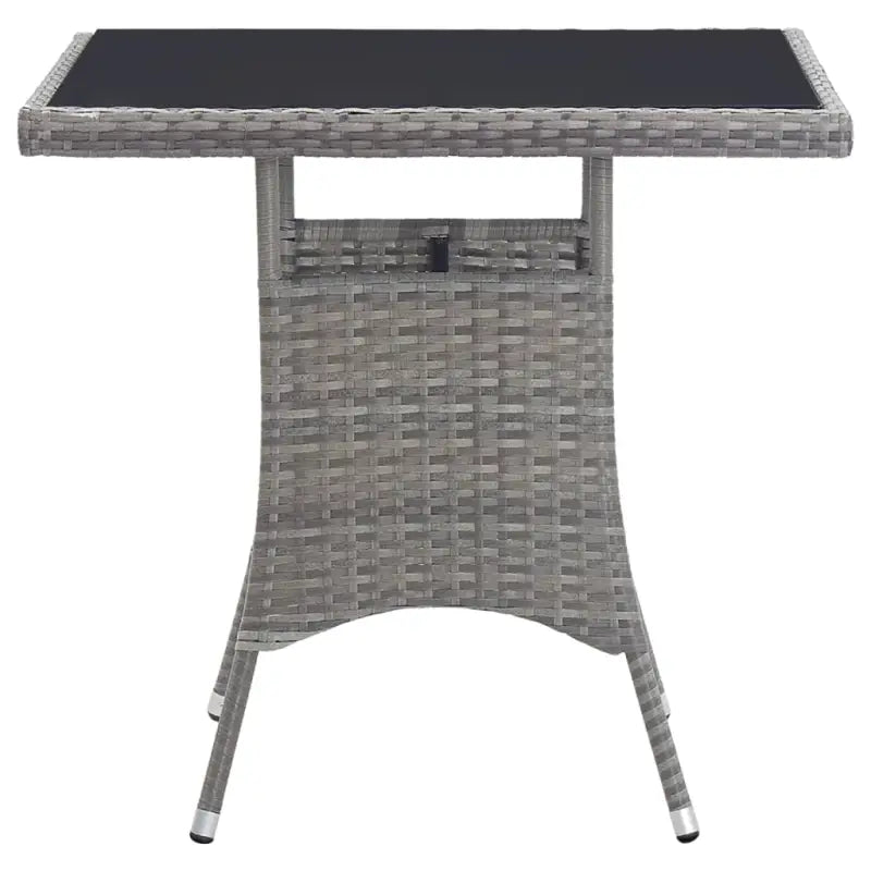 Tuintafel met poly rattan en glazen blad voor buitengebruik - Tuintafels