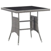 Tuintafel met poly rattan en glazen blad voor buitengebruik - Tuintafels