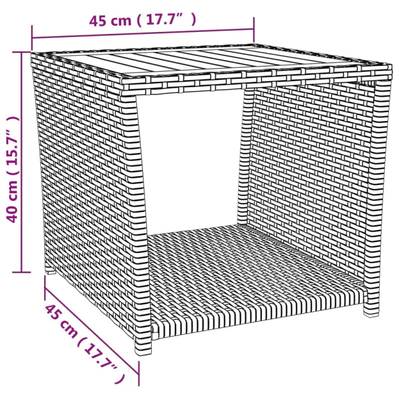 Tuintafel van massief acaciahout en PE-rattan eenvoudig schoon - Tuintafels