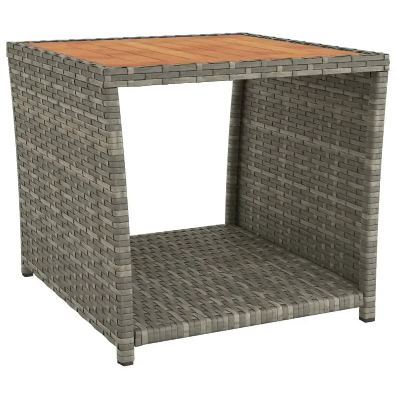 Tuintafel van massief acaciahout en PE-rattan eenvoudig schoon - Tuintafels