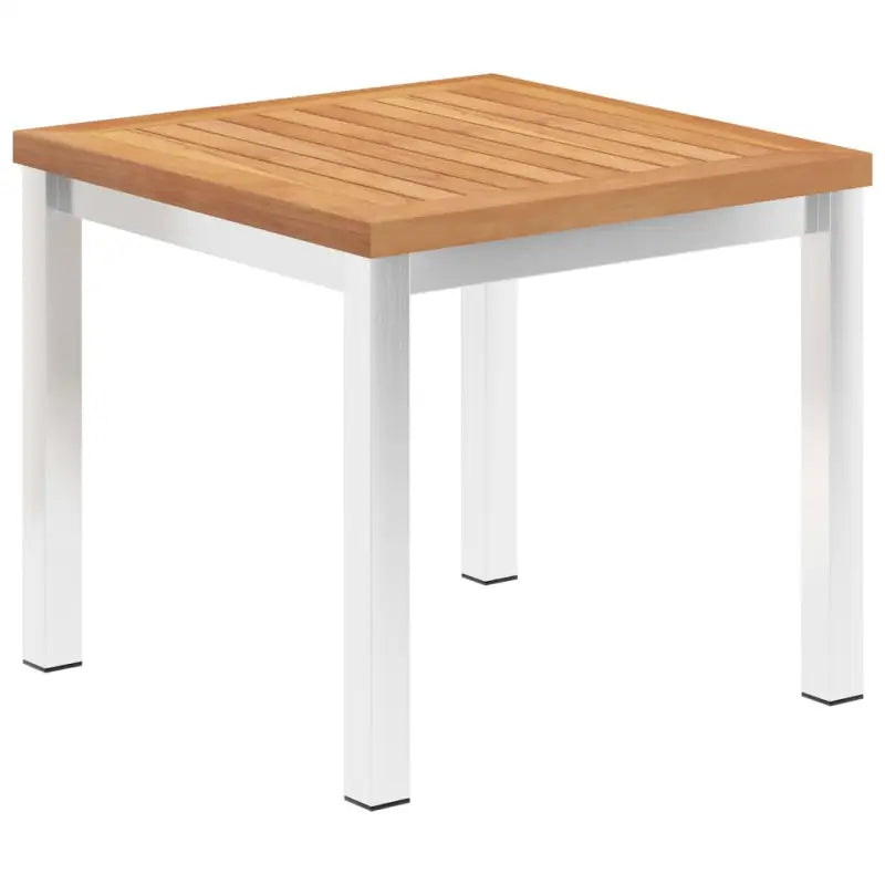 Tuintafel van massief acaciahout met roestvrij staal voor terras of zwembad - 1 / Massief teakhout - Tuintafels