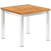 Tuintafel van massief acaciahout met roestvrij staal voor terras of zwembad - Tuintafels