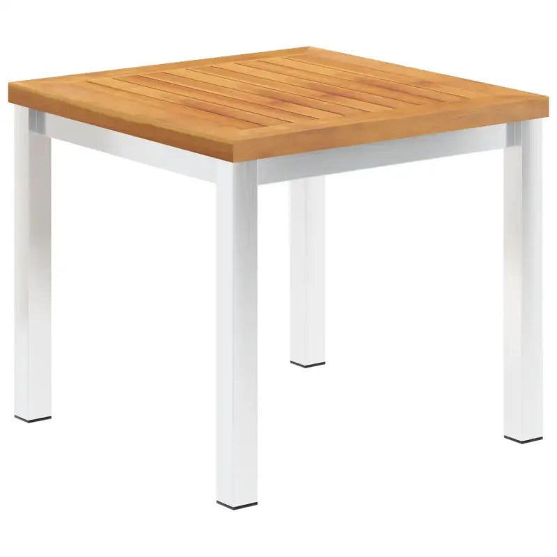 Tuintafel van massief acaciahout met roestvrij staal voor terras of zwembad - 1 / Massief acaciahout - Tuintafels