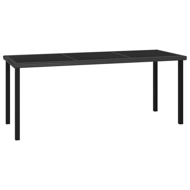 Tuintafel van PE-rattan en gepoedercoat staal met gehard glas - Zwart / 180 x 70 x 73 cm / 1 - Tuintafels