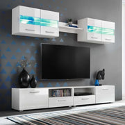 Tv-meubel bestaat uit bewerkt hout in hoogglans wit voor een strakke woonkamer - Tv-meubels
