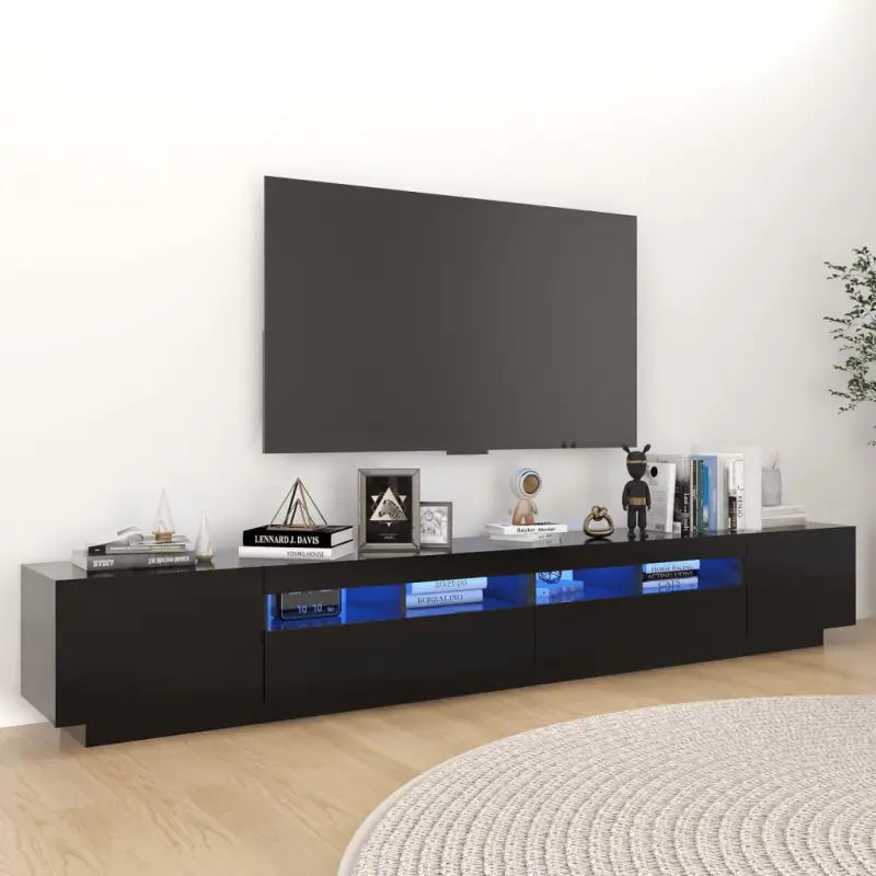 Tv-meubel Grijs Sonoma Eiken met RGB LED-verlichting en moderne charme - Zwart / 1 - Tv-meubels