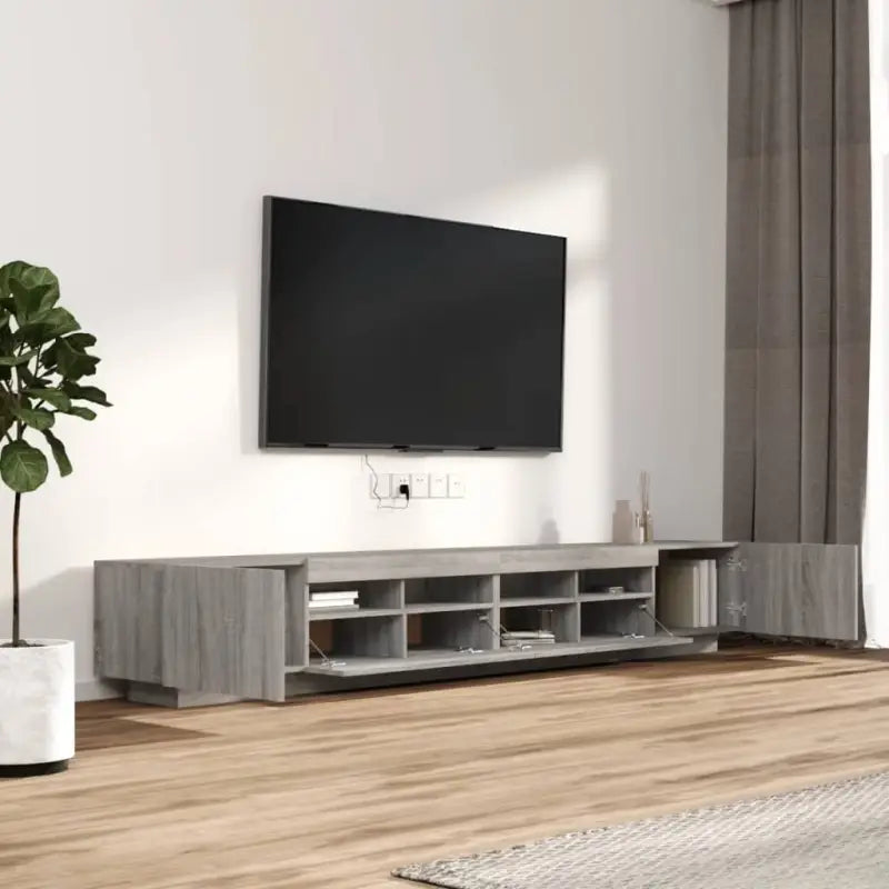 Tv-meubel Grijs Sonoma Eiken met RGB LED-verlichting en moderne charme - Tv-meubels