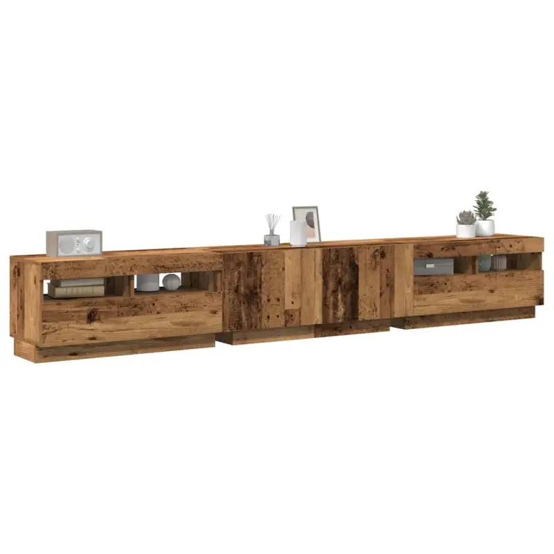 Tv-meubel Grijs Sonoma Eiken met RGB LED-verlichting en moderne charme - Oud hout / 1 - Tv-meubels