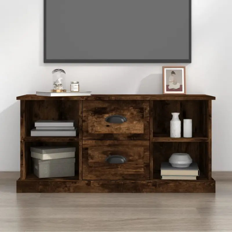 Tv-meubel grijs sonoma in bewerkt hout met stijl en duurzaamheid - Gerookt eiken / 1 - Tv-meubels
