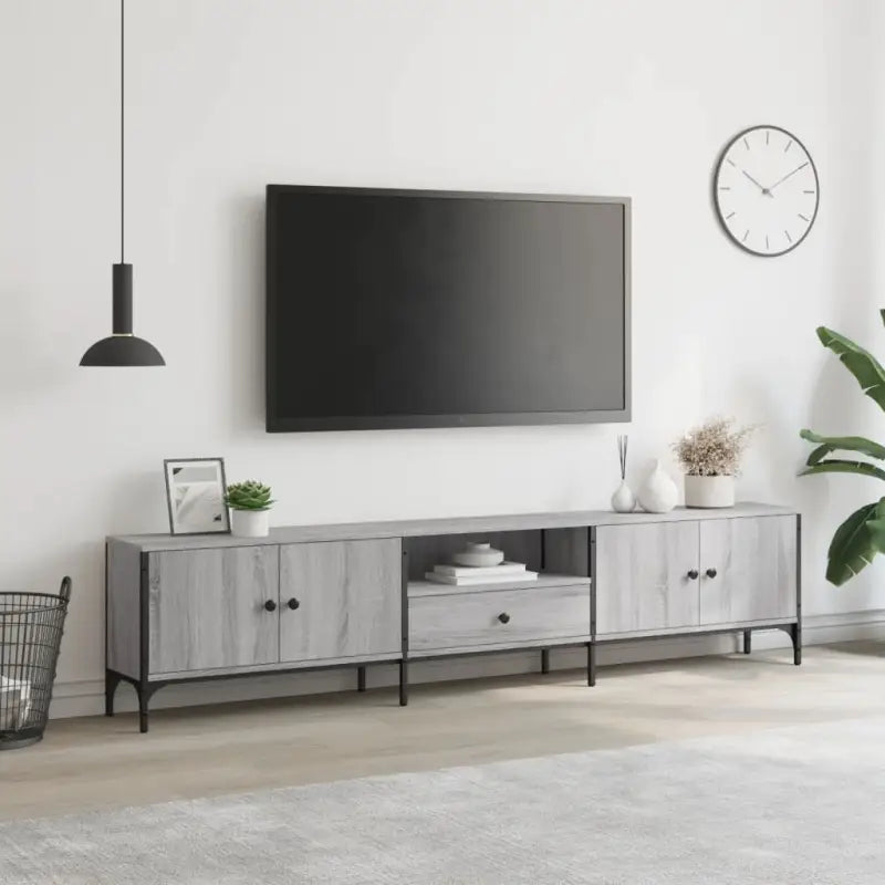Tv-meubel in Grijs Sonoma Eiken met Verstelbare Poten en Stijlvol Design - Tv-meubels
