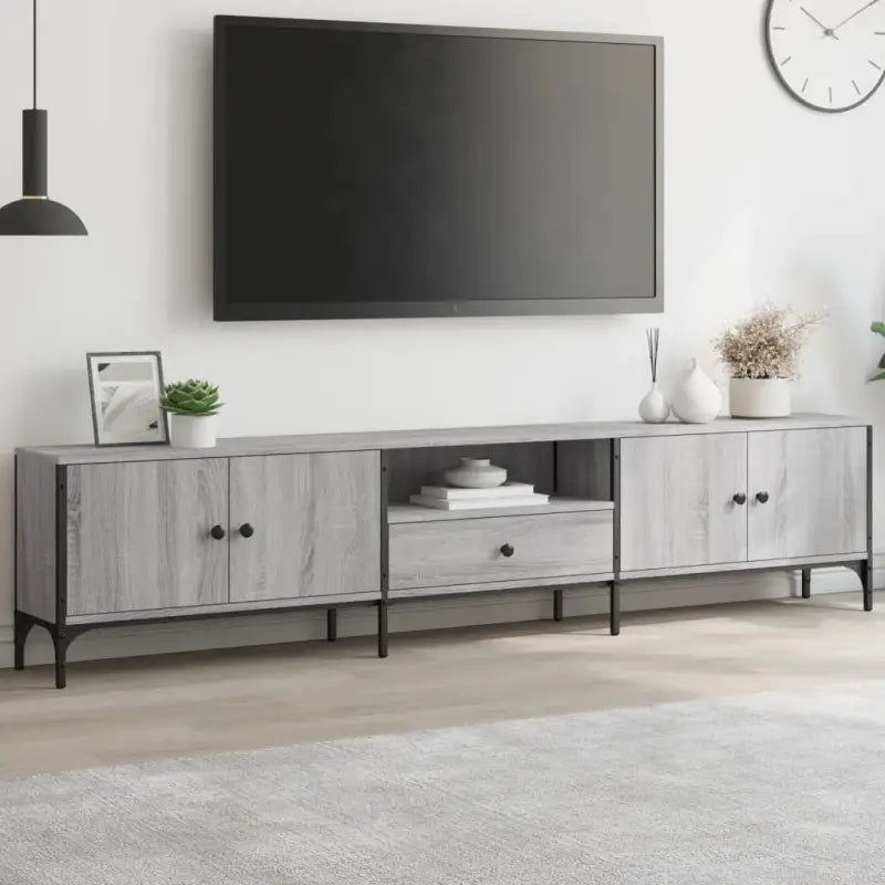 Tv-meubel in Grijs Sonoma Eiken met Verstelbare Poten en Stijlvol Design - Tv-meubels