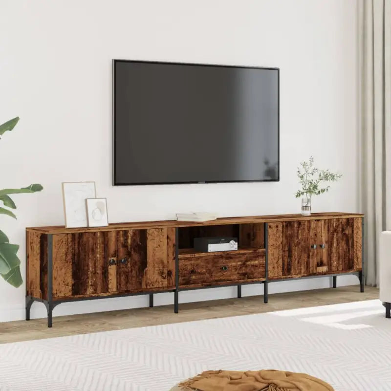 Tv-meubel in Grijs Sonoma Eiken met Verstelbare Poten en Stijlvol Design - Oud hout / 1 - Tv-meubels