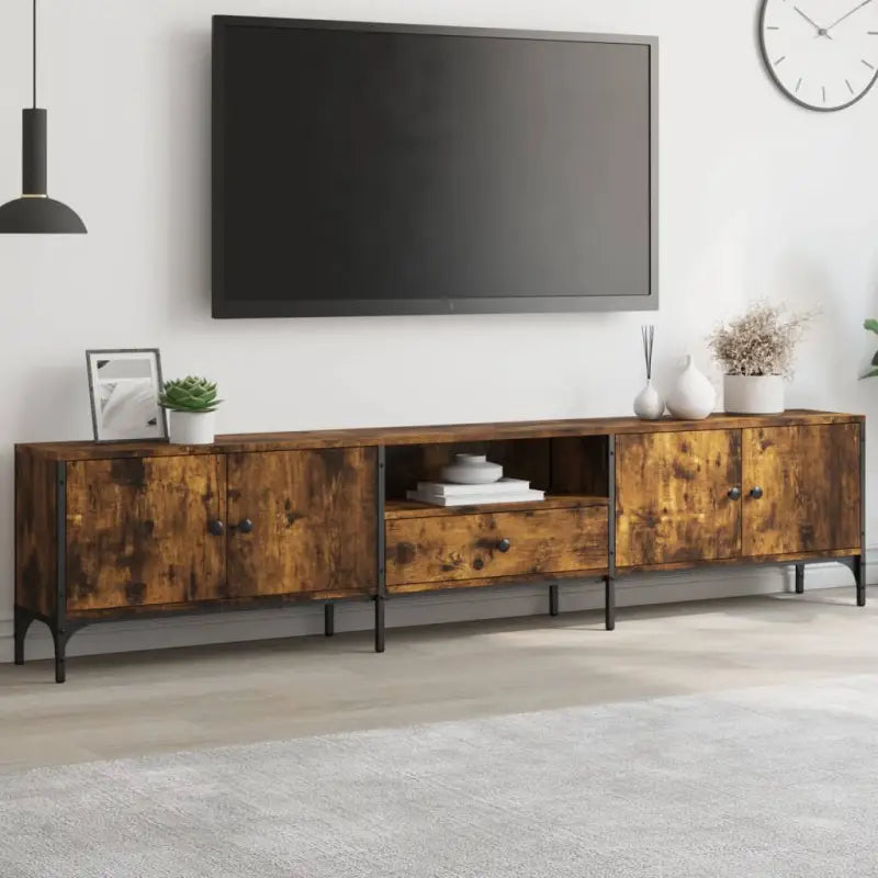 Tv-meubel in Grijs Sonoma Eiken met Verstelbare Poten en Stijlvol Design - Gerookt eiken / 1 - Tv-meubels