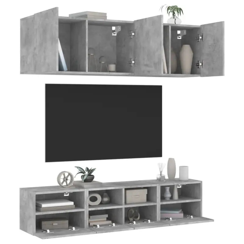 Tv-meubel in Grijs Sonoma voor een strakke opgeruimde woonkamer - Betongrijs / 1 - Tv-meubels