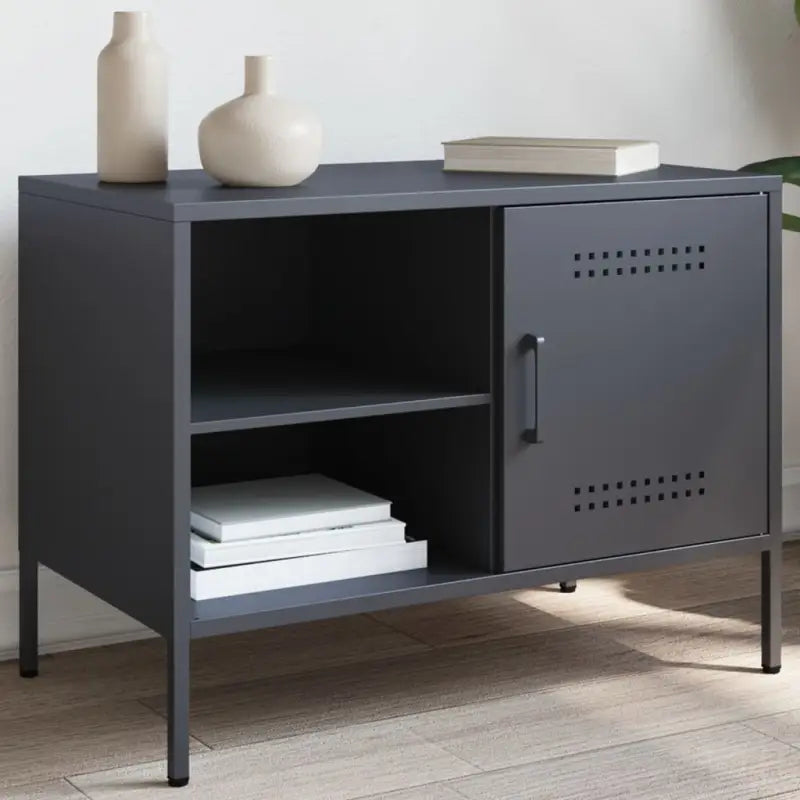 Tv-meubel in industriële stijl met robuust stalen ontwerp - Antraciet / 1 - Tv-meubels