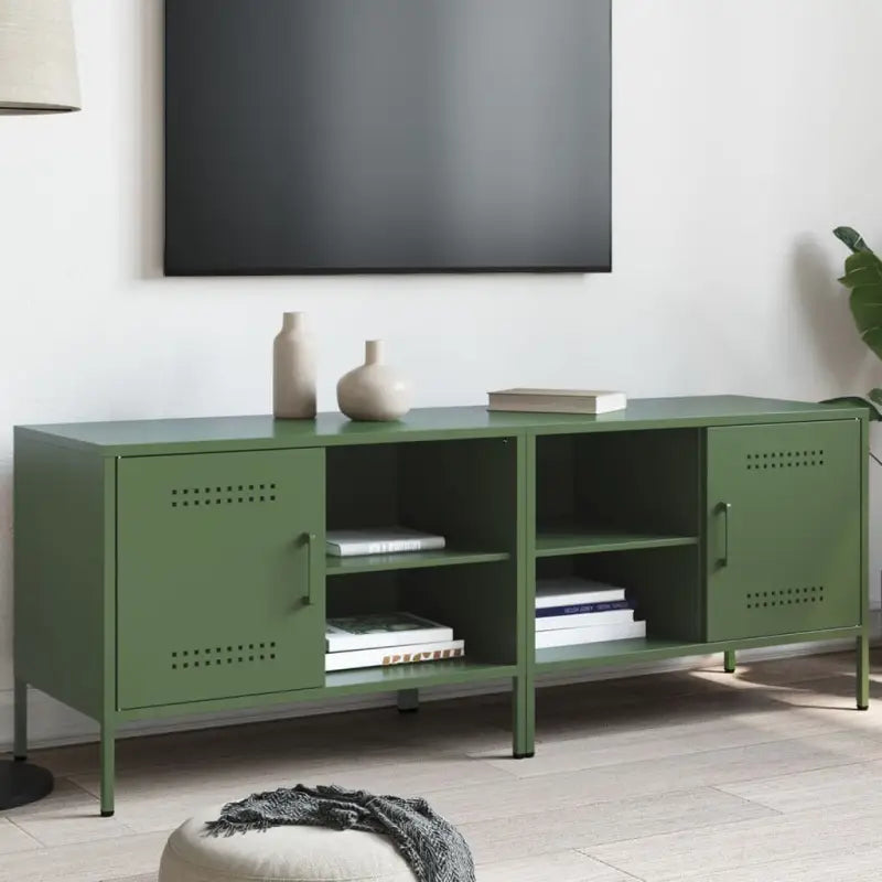 Tv-meubel in industriële stijl met robuust stalen ontwerp - Groen / 2 - Tv-meubels