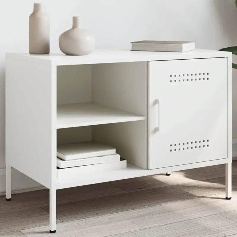 Tv-meubel in industriële stijl met robuust stalen ontwerp - Wit / 1 - Tv-meubels