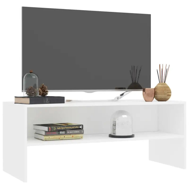 Tv-meubel in vintage stijl met bewerkt hout en open vakken - Tv-meubels