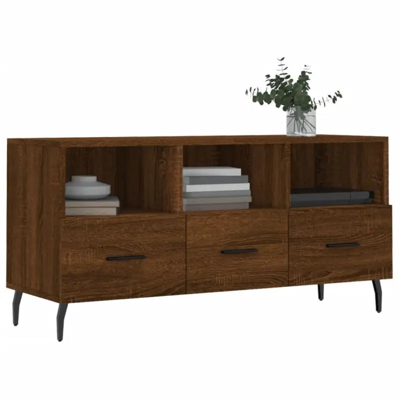 Tv-meubel met bewerkt hout en ijzeren poten voor een trendy uitstraling - Tv-meubels