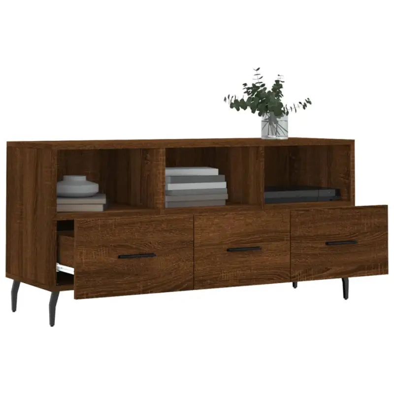 Tv-meubel met bewerkt hout en ijzeren poten voor een trendy uitstraling - Tv-meubels