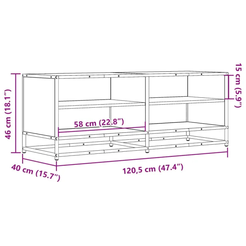 Tv-meubel met bewerkt hout en industrieel metalen frame - Tv-meubels
