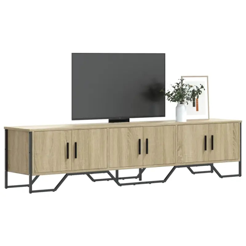 Tv-meubel met bewerkt hout en metalen handgrepen voor veel opbergruimte - Sonoma eiken / 1 - Tv-meubels