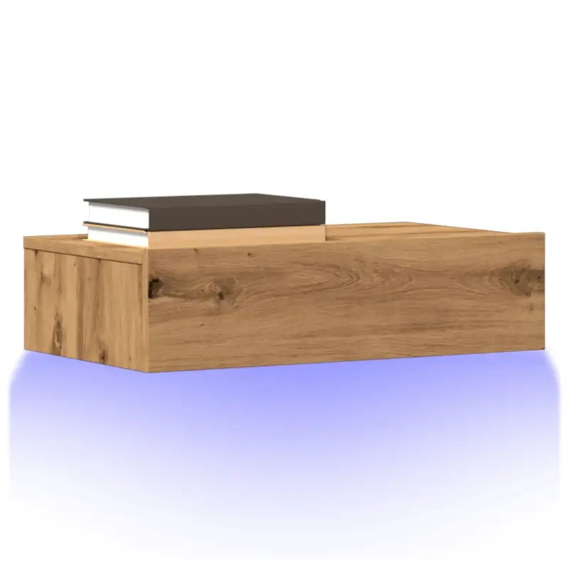 Tv-meubel met bewerkt hout en rgb led-verlichting voor een moderne look - artisanaal eikenkleurig / 1 / 60 cm