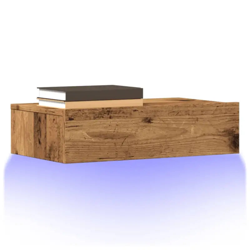 Tv-meubel met bewerkt hout en rgb led-verlichting voor een moderne look - Oud hout / 1 / 60 cm - Tv-meubels
